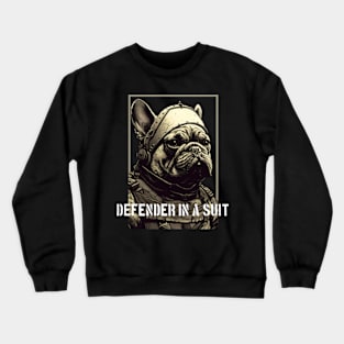 French Bulldog Defender In A Suit Crewneck Sweatshirt